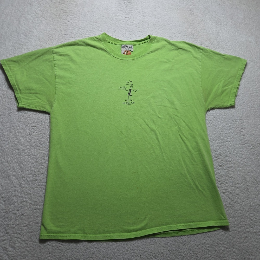 Pirana Joe T shirt Roatan Mens Size XL Green Double-Sided